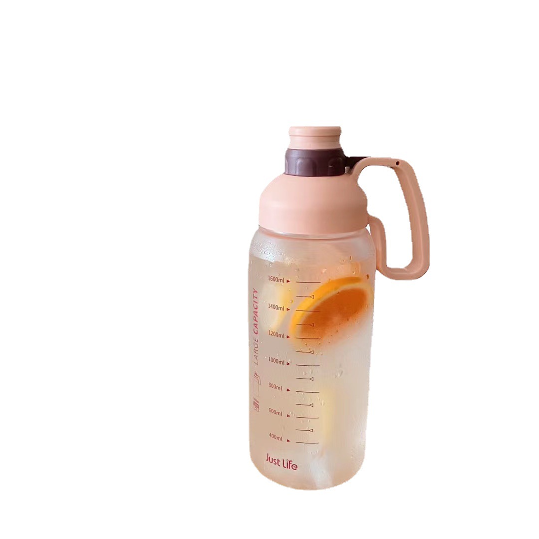 Macaron Giant Water Cup Female Portable Cup 1800ml Large Capacity Gym Outdoor Kettle with Straw