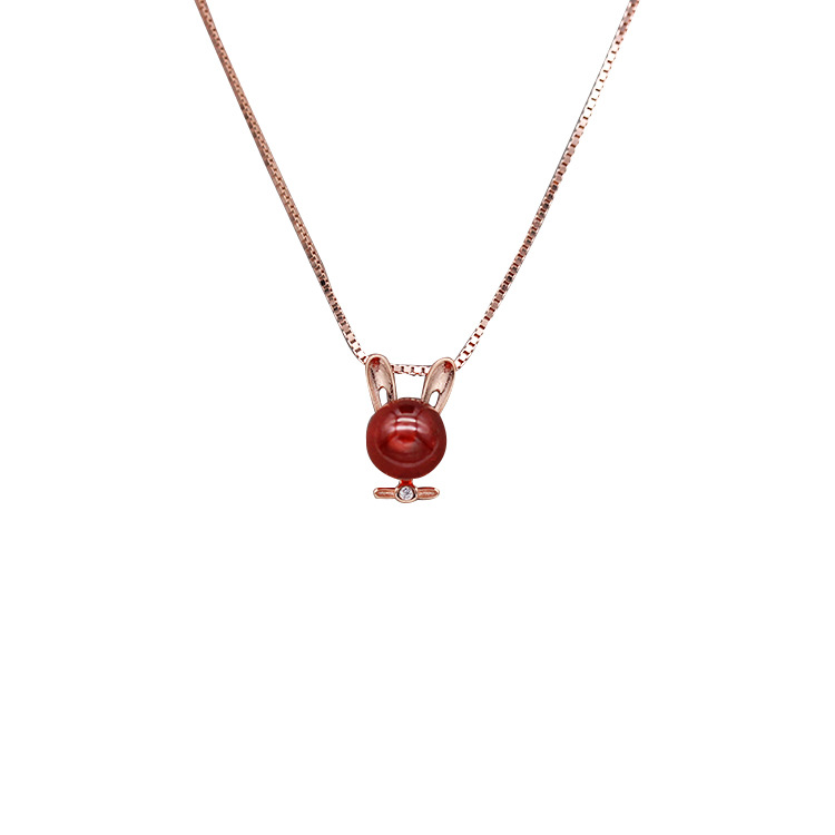 S925 pure silver plated platinum use garnet goldfish necklace simple and stylish valentine &#039;s day gift popular in Chesapeake and Japan