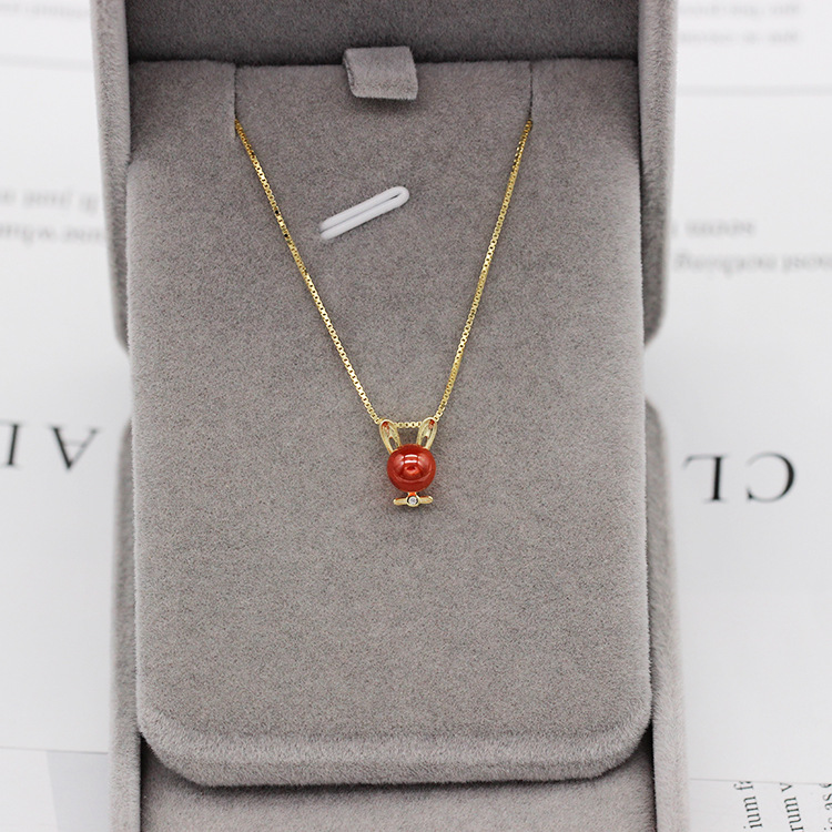S925 pure silver plated platinum use garnet goldfish necklace simple and stylish valentine 's day gift popular in Chesapeake and Japan S925 pure silver plated platinum use garnet goldfish necklace simple and stylish valentine 's day gift popular in Chesapeake and Japan
