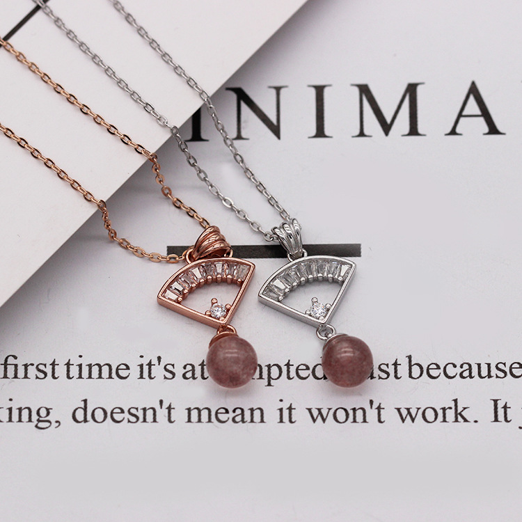 S925 pure silver plated platinum use garnet goldfish necklace simple and stylish valentine &#039;s day gift popular in Chesapeake and Japan