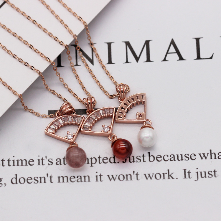 S925 pure silver plated platinum use garnet goldfish necklace simple and stylish valentine &#039;s day gift popular in Chesapeake and Japan