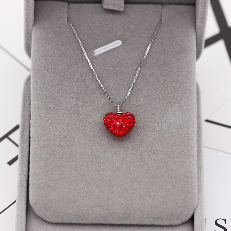 S925 pure silver plated platinum use garnet goldfish necklace simple and stylish valentine 's day gift popular in Chesapeake and Japan