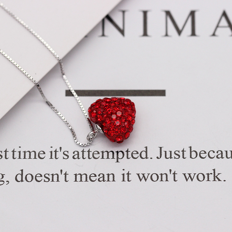 S925 pure silver plated platinum use garnet goldfish necklace simple and stylish valentine 's day gift popular in Chesapeake and Japan