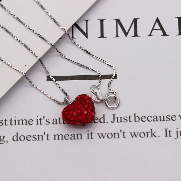 S925 pure silver plated platinum use garnet goldfish necklace simple and stylish valentine 's day gift popular in Chesapeake and Japan
