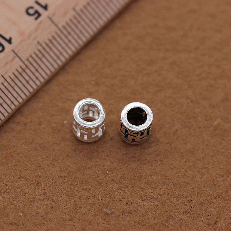 S925 pure silver wan zi bead Thai silver accessories wholesale DIY bracelet garnet bead protection wan zi bead