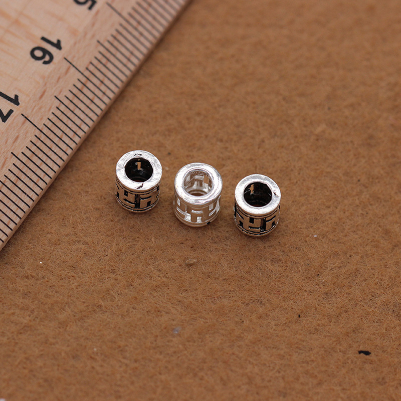 S925 pure silver wan zi bead Thai silver accessories wholesale DIY bracelet garnet bead protection wan zi bead