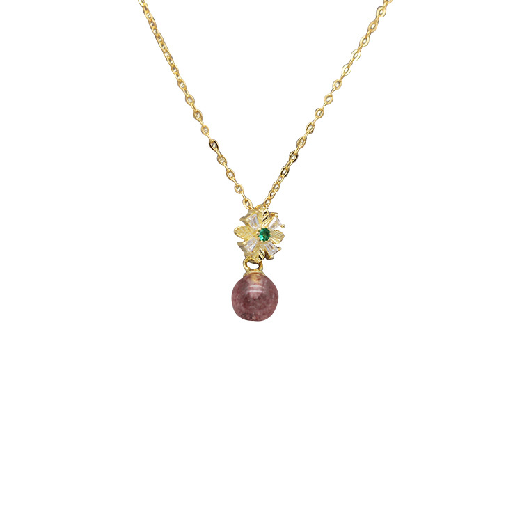 S925 pure silver plated platinum use garnet goldfish necklace simple and stylish valentine &#039;s day gift popular in Chesapeake and Japan