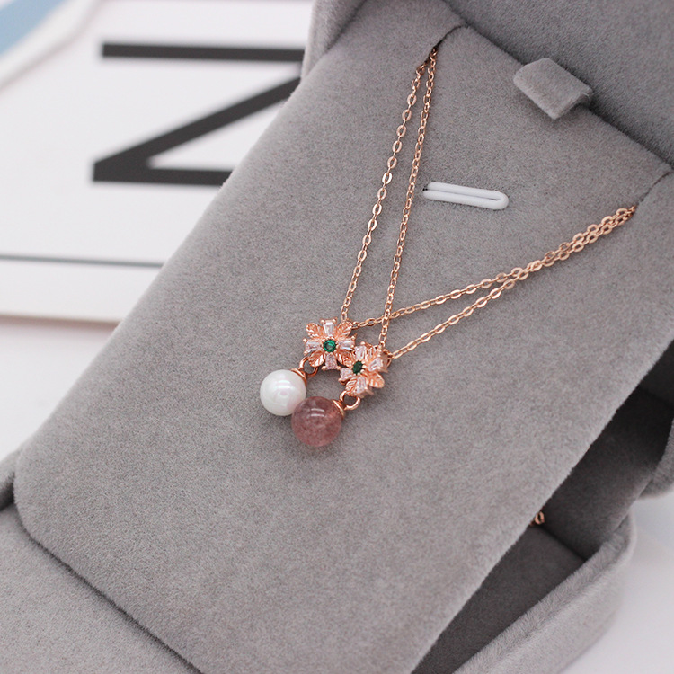 S925 pure silver plated platinum use garnet goldfish necklace simple and stylish valentine &#039;s day gift popular in Chesapeake and Japan