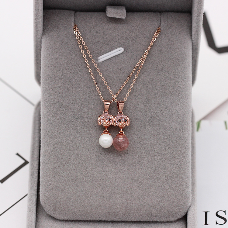 S925 pure silver plated platinum use garnet goldfish necklace simple and stylish valentine &#039;s day gift popular in Chesapeake and Japan