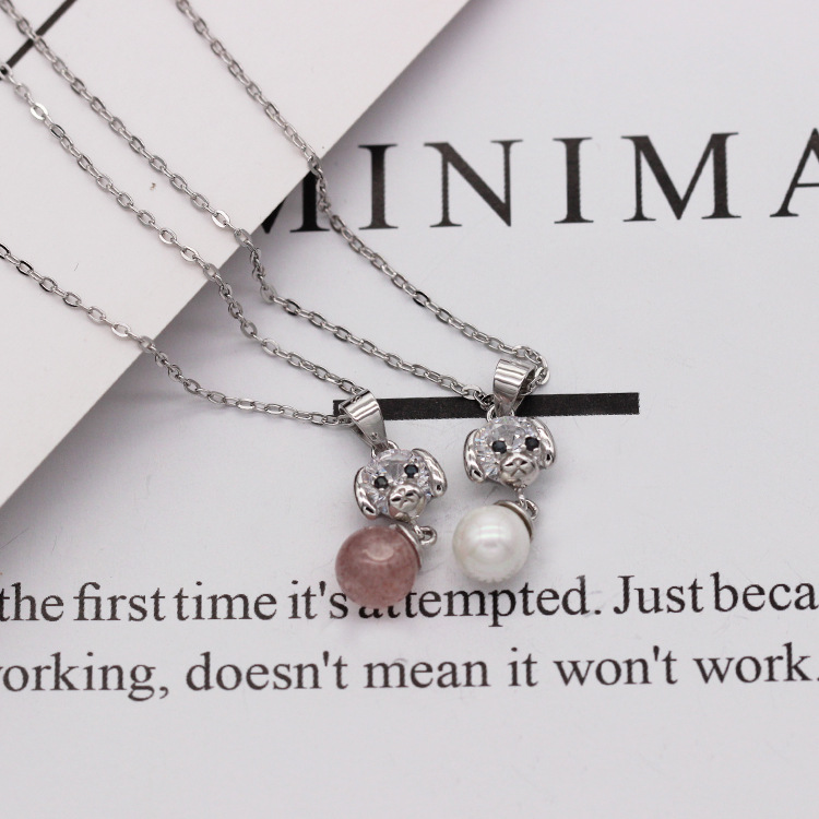 S925 pure silver plated platinum use garnet goldfish necklace simple and stylish valentine &#039;s day gift popular in Chesapeake and Japan