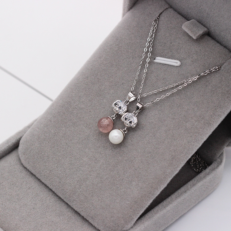 S925 pure silver plated platinum use garnet goldfish necklace simple and stylish valentine &#039;s day gift popular in Chesapeake and Japan