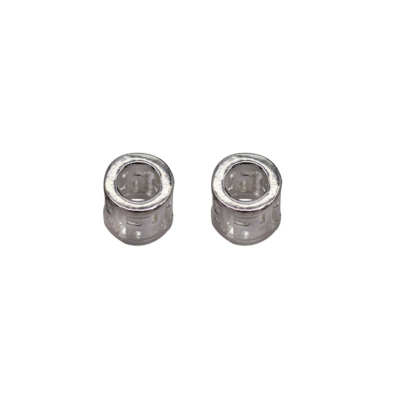 S925 sterling silver swastika bead Thai accessories wholesale DIY bracelet garnet bead partition plate protection swastika bead