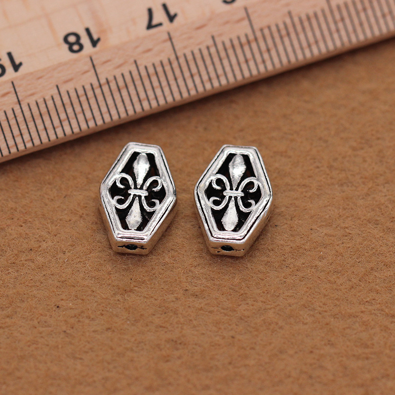 The S925 Sterling Silver Cross Thai silver Accessories wholesale DIY bracelet Garnet Beaded Partition piece Bead Hollowed -out pattern beads