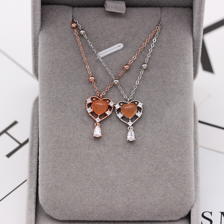 S925 pure silver plated platinum use garnet goldfish necklace simple and stylish valentine 's day gift popular in Chesapeake and Japan S925 pure silver plated platinum use garnet goldfish necklace simple and stylish valentine 's day gift popular in Chesapeake and Japan