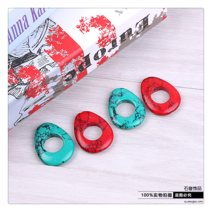 Hollowed-out turquoise stone pendant beads and beads of DIY hand chain jewelry accessories accessories