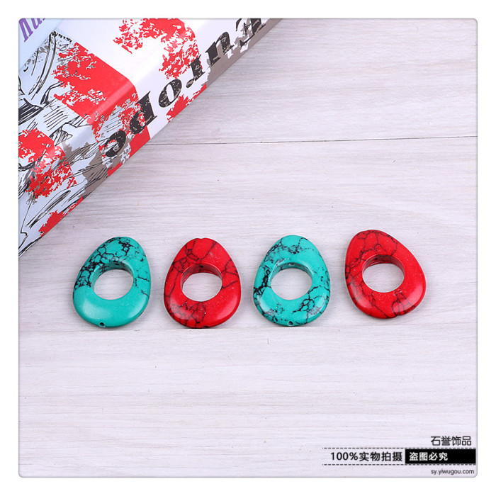 Hollowed-out turquoise stone pendant beads and beads of DIY hand chain jewelry accessories accessories