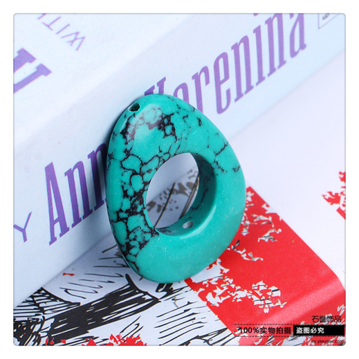 Hollowed-out turquoise stone pendant beads and beads of DIY hand chain jewelry accessories accessories