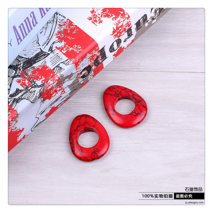 Hollowed-out turquoise stone pendant beads and beads of DIY hand chain jewelry accessories accessories