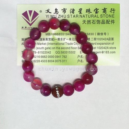 Natural stone, amethyst, agate, green gold, gold sand and Turquoise Jewelry Bracelet