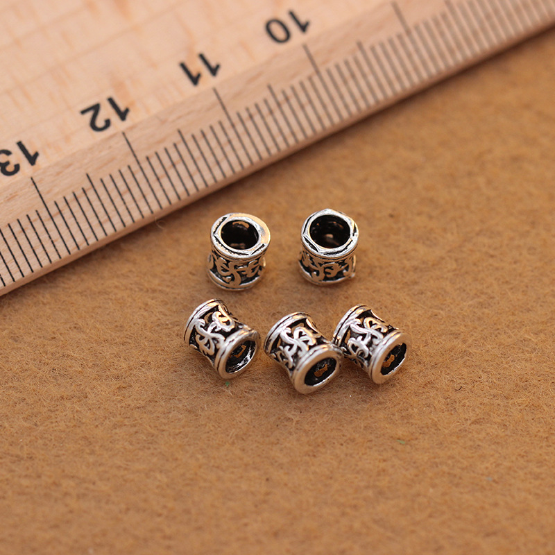 S925 pure Yintai Silver accessories wholesale DIY bracelet garnet beaded diaphragm bead hollowed-out pattern beads S925 pure Yintai Silver accessories wholesale DIY bracelet garnet beaded diaphragm bead hollowed-out pattern beads