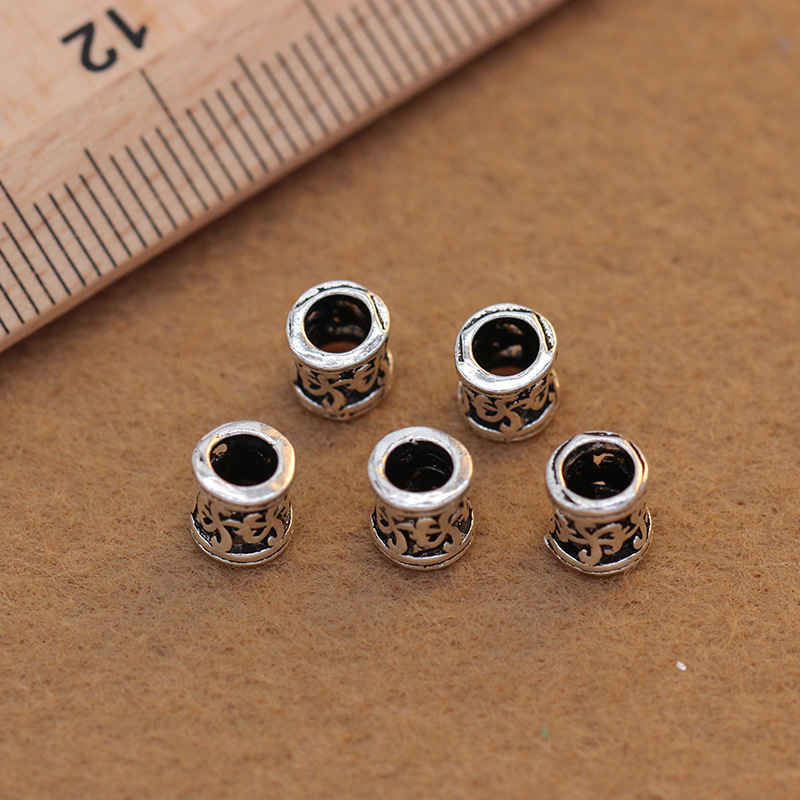 S925 pure Yintai Silver accessories wholesale DIY bracelet garnet beaded diaphragm bead hollowed-out pattern beads S925 pure Yintai Silver accessories wholesale DIY bracelet garnet beaded diaphragm bead hollowed-out pattern beads