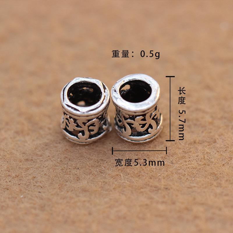 S925 pure Yintai Silver accessories wholesale DIY bracelet garnet beaded diaphragm bead hollowed-out pattern beads S925 pure Yintai Silver accessories wholesale DIY bracelet garnet beaded diaphragm bead hollowed-out pattern beads