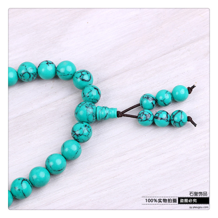 Turquoise barrel beads round bead bead Buddha bead necklace jewelry accessories accessories