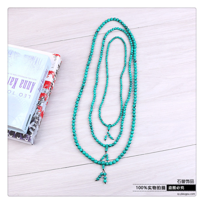 Turquoise barrel beads round bead bead Buddha bead necklace jewelry accessories accessories