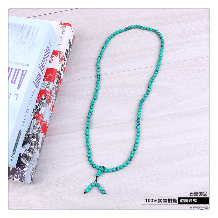 Turquoise barrel beads round bead bead Buddha bead necklace jewelry accessories accessories