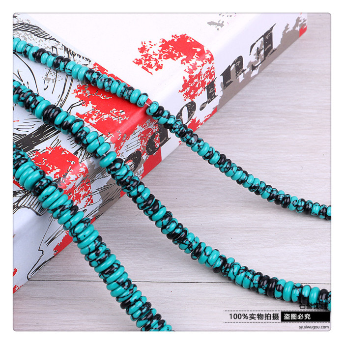 Turquoise xinjiang loose iron wire loose bead piece DIY hand chain accessories accessories