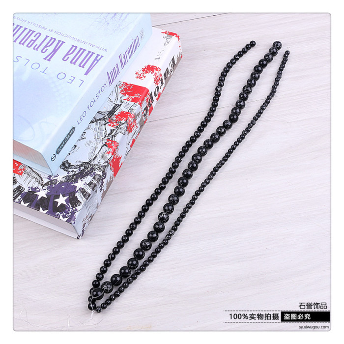 Black turquoise round bead diy hand chain beads diy bracelet beads accessories accessories