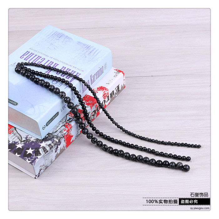 Black turquoise round bead diy hand chain beads diy bracelet beads accessories accessories