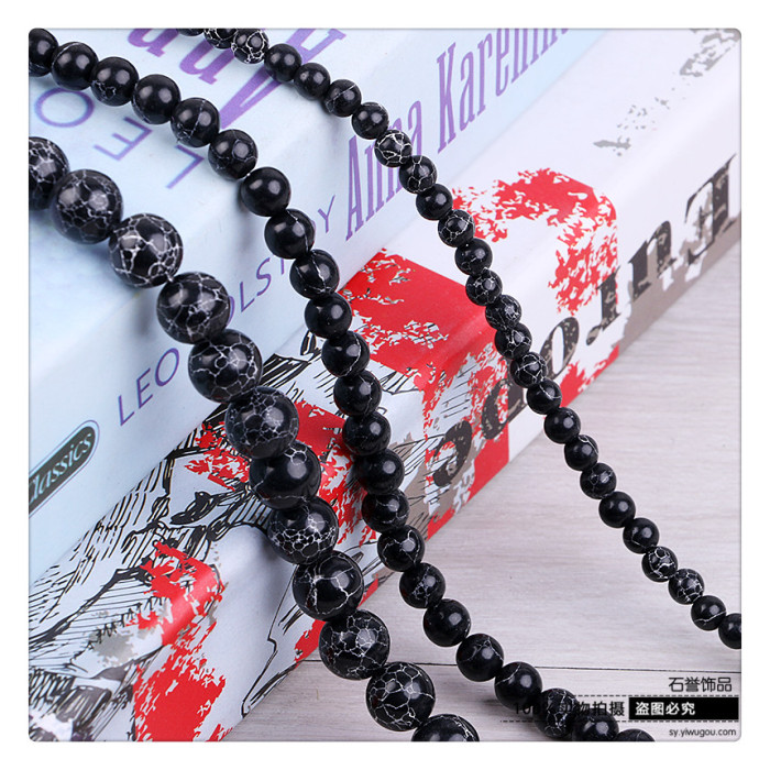 Black turquoise round bead diy hand chain beads diy bracelet beads accessories accessories