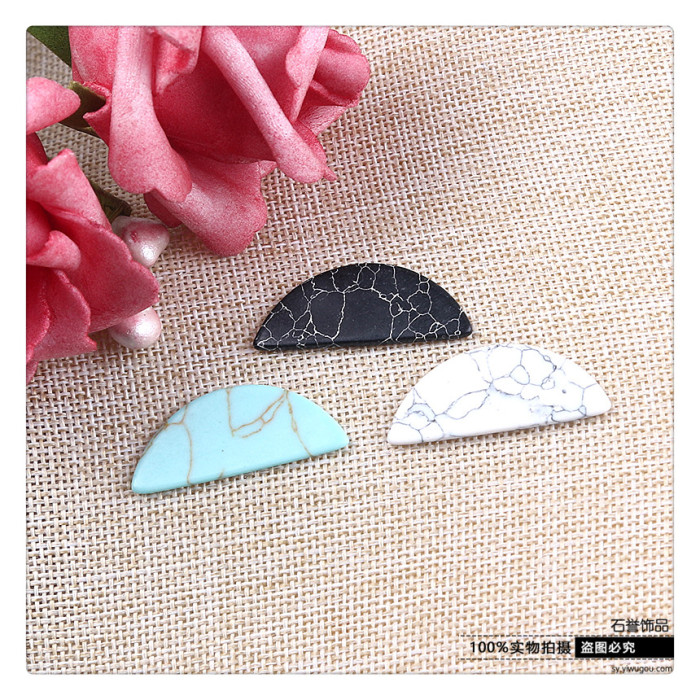 Turquoise ring of half - face double - plane diy jewelry accessories accessories