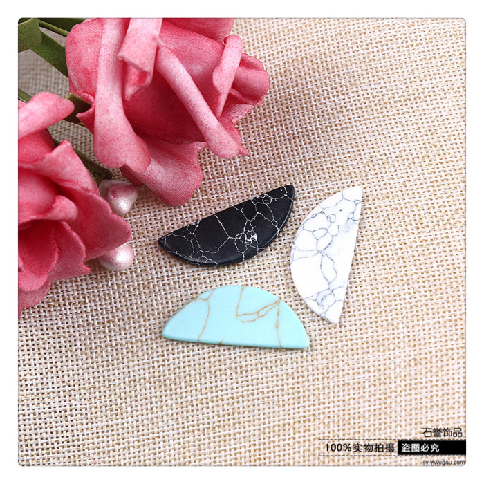Turquoise ring of half - face double - plane diy jewelry accessories accessories