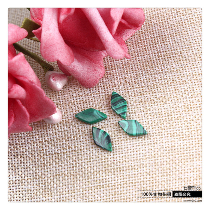 Turquoise malachite diamond-shaped ring ring with diy hand jewelry accessories