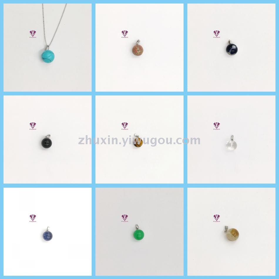 Fashionable natural stone beads pendant DIY jewelry wholesale Gemstone Black agate tiger eye stone Turquoise 