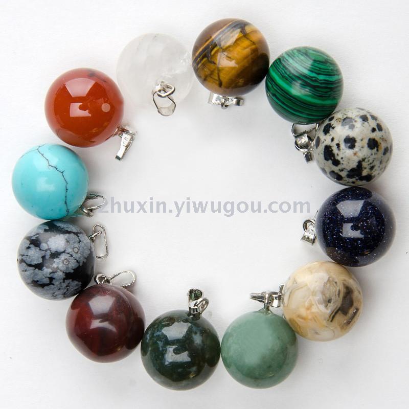 Fashionable natural stone beads pendant DIY jewelry wholesale Gemstone Black agate tiger eye stone Turquoise 