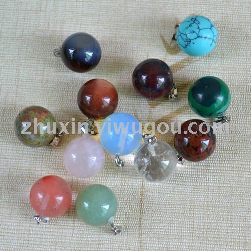 Fashionable natural stone beads pendant DIY jewelry wholesale Gemstone Black agate tiger eye stone Turquoise 