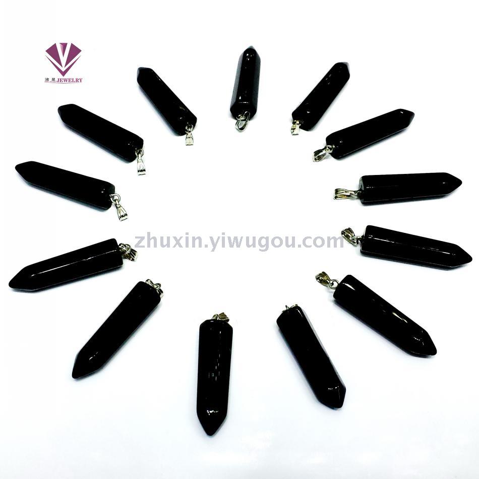 Black Onyx Turquoise Powder Crystal Amethyst Tiger Eye Jewelry Accessories Hexagon Crystal Pendant