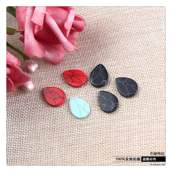 Turquoise ring ring - face drop - shaped beads diy handmade accessories material