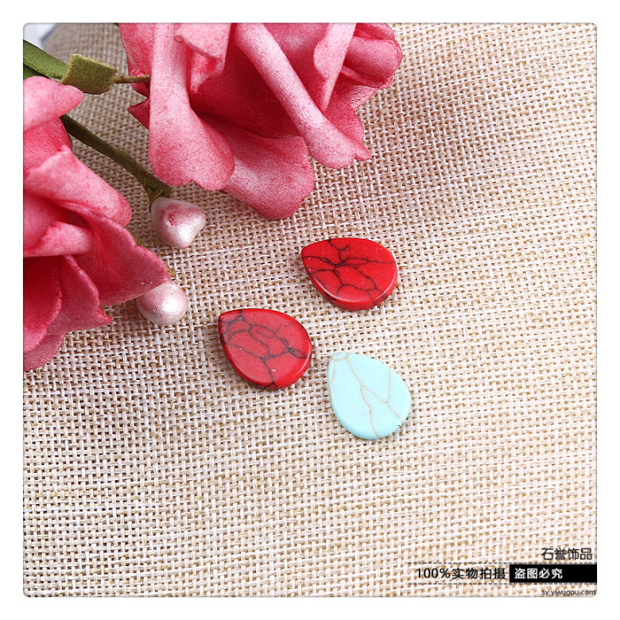 Turquoise ring ring - face drop - shaped beads diy handmade accessories material