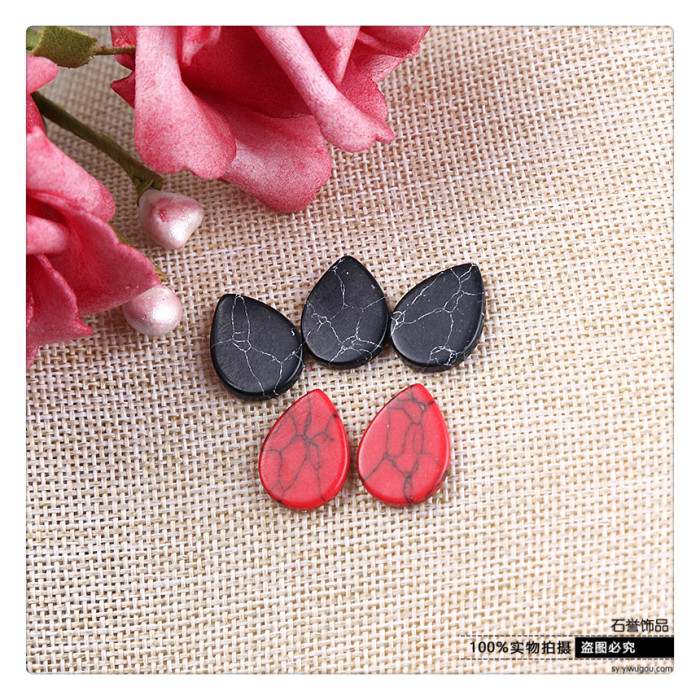 Turquoise ring ring - face drop - shaped beads diy handmade accessories material