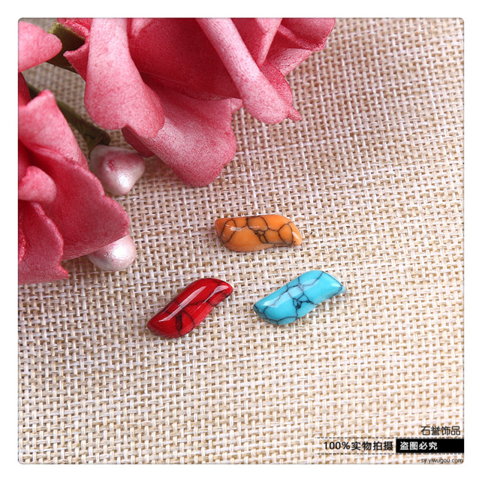 Turquoise signet ring ring - ring noodle DIY accessories scatter bead insert accessories