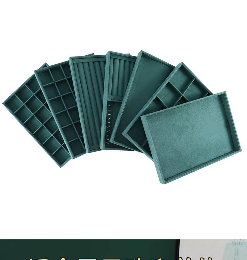 Dark Green Online Influencer Jewelry Tray Bracelet Bracelet Ring Jade Stud Earrings Jewelry Display Shelf Jewelry Jewelry Storage Rack