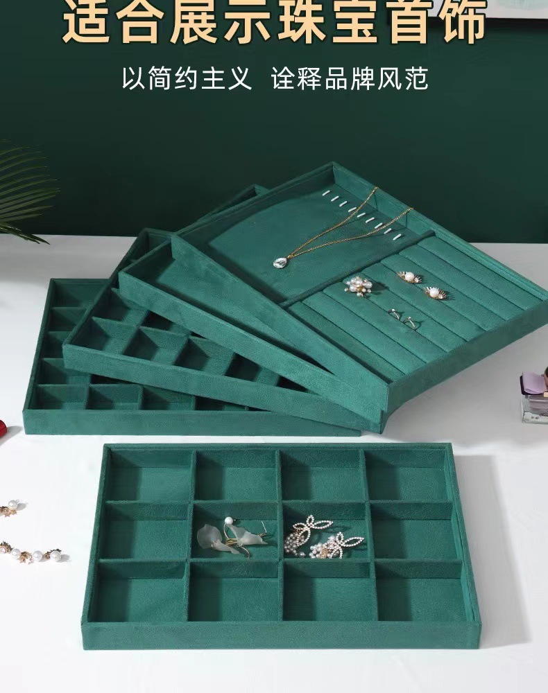 Dark Green Online Influencer Jewelry Tray Bracelet Bracelet Ring Jade Stud Earrings Jewelry Display Shelf Jewelry Jewelry Storage Rack