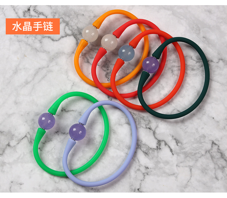 Amazon Silicone Pearl Bracelet Necklace DIY Jade Silicone Bracelet Creative Ornament Freshwater Pearl Bracelet