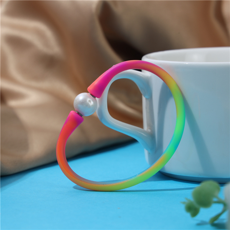 Amazon Silicone Pearl Bracelet Necklace DIY Jade Silicone Bracelet Creative Ornament Freshwater Pearl Bracelet