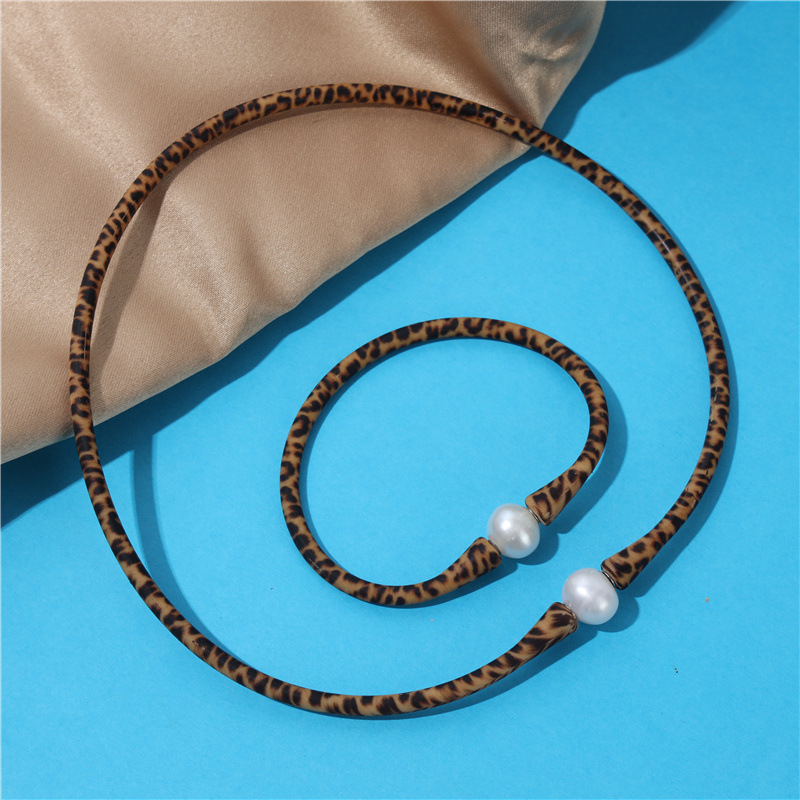 Amazon Silicone Pearl Bracelet Necklace DIY Jade Silicone Bracelet Creative Ornament Freshwater Pearl Bracelet