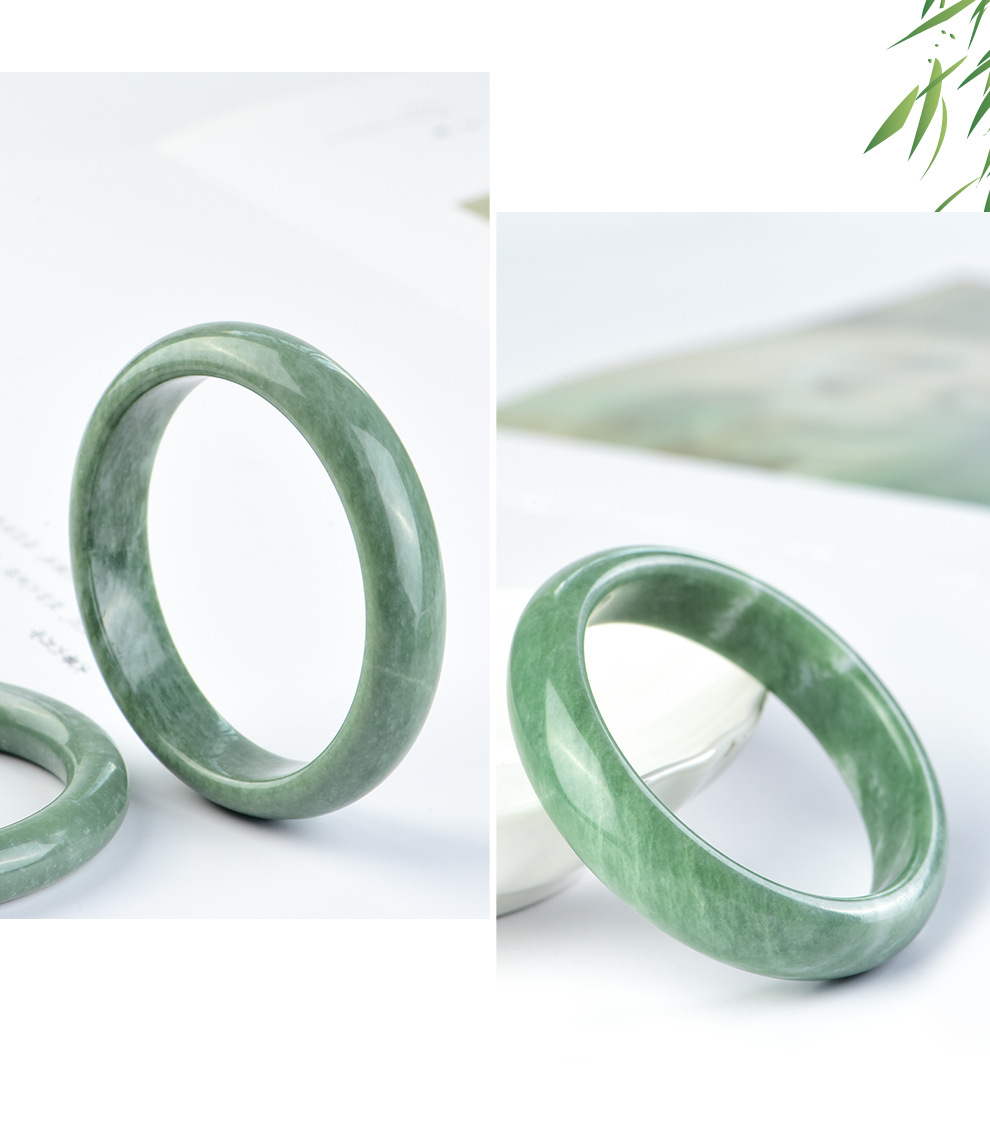 Factory Wholesale Myanmar Jade Bracelet a Goods Floating Flower Jade Bracelet Natural Jade bracelet